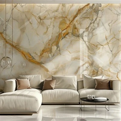 Calacatta Gold Nano Glass Backdrop TV Calacatta Gold Nano Glass Backdrop TV